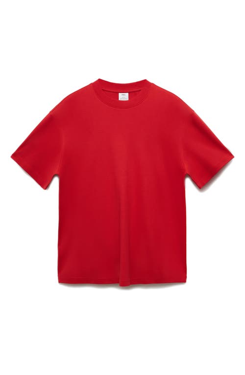 Shop Mango Relaxed Fit Cotton T-shirt In Red