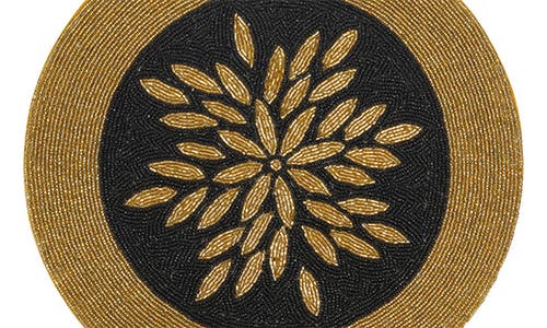 Tiramisu Beaded Placemat In Black/gold