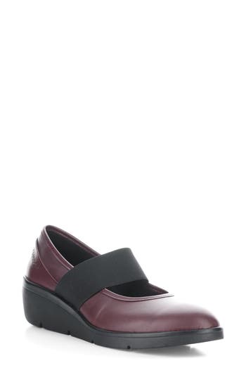Shop Fly London Dakota Mary Jane Wedge In Bordeaux Dakota