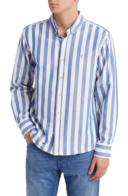 Life Stripe Organic Cotton Button-Down Shirt in Blue/Cloud