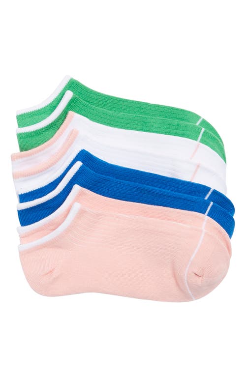 BP. Assorted 4-Pack Organic Cotton Blend Ankle Socks in Green Island- Pink Multi