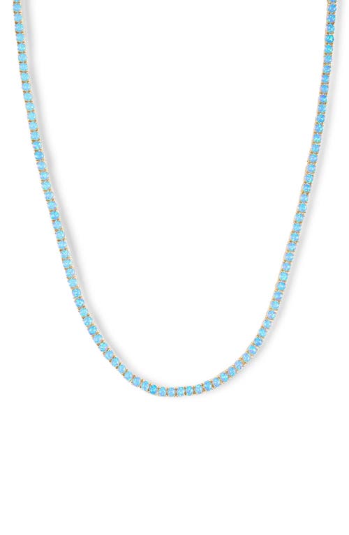 Melinda Maria Grand Heiress Imitation Opal Necklace In Blue Opal/gold