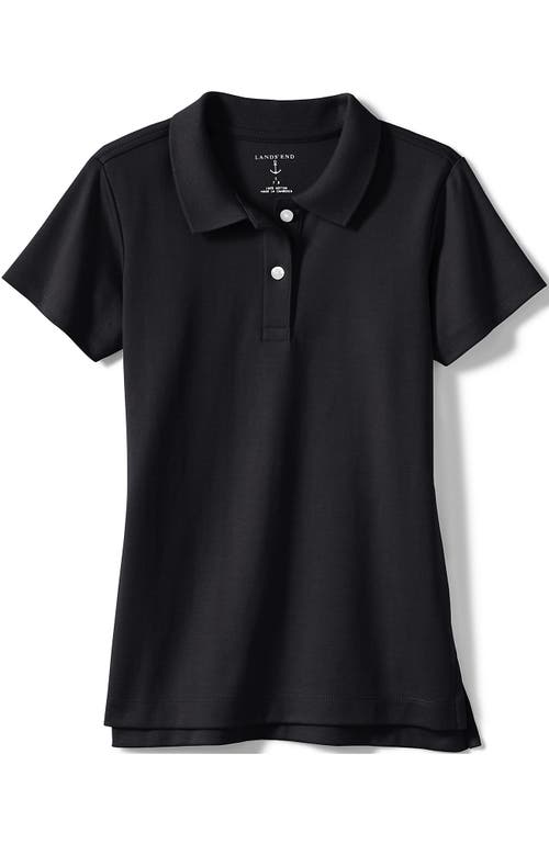 Shop Lands' End School Uniform Girls Short Sleeve Feminine Fit Interlock Polo Shirt In Black