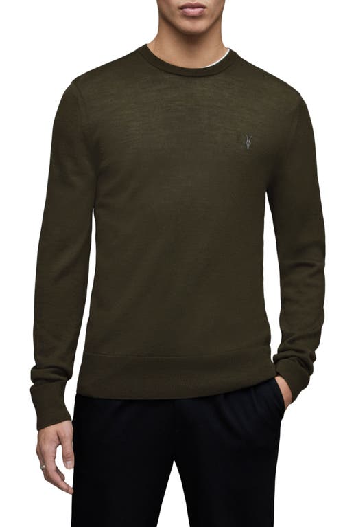 AllSaints Mode Slim Fit Wool Sweater in Park Green