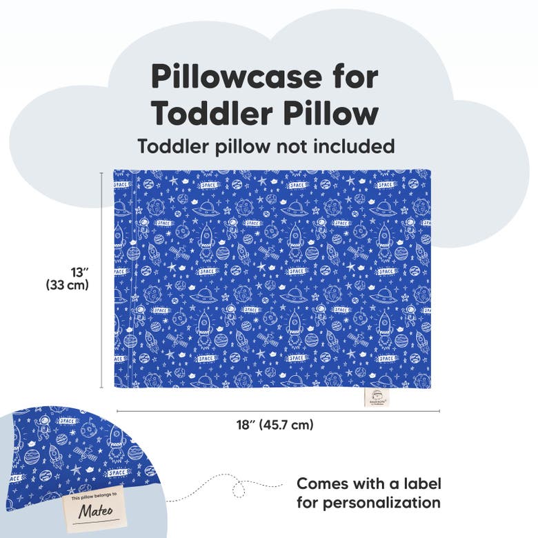 Keababies Printed Toddler Pillowcase 13x18" In Off To Space