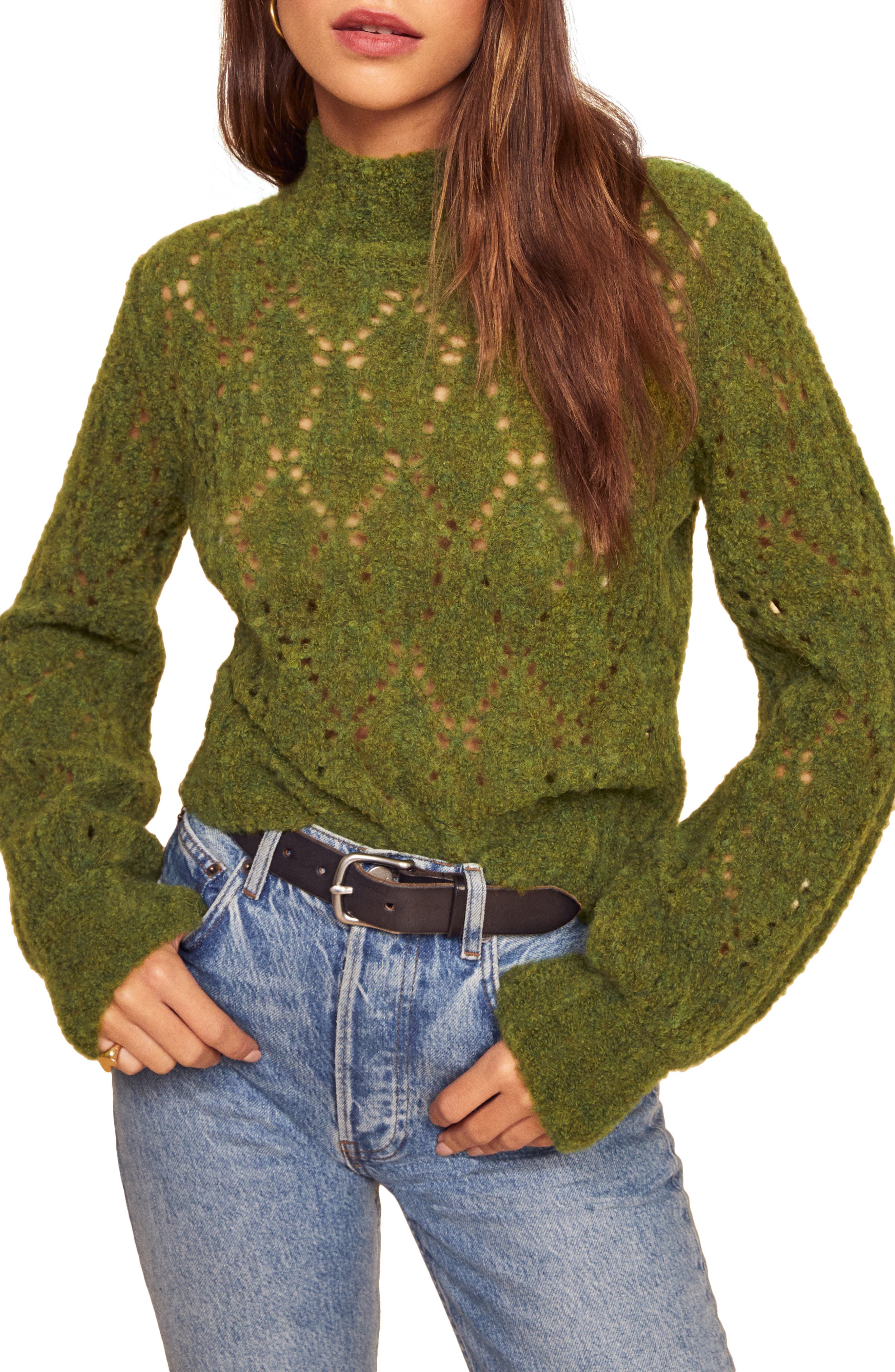 reformation green sweater