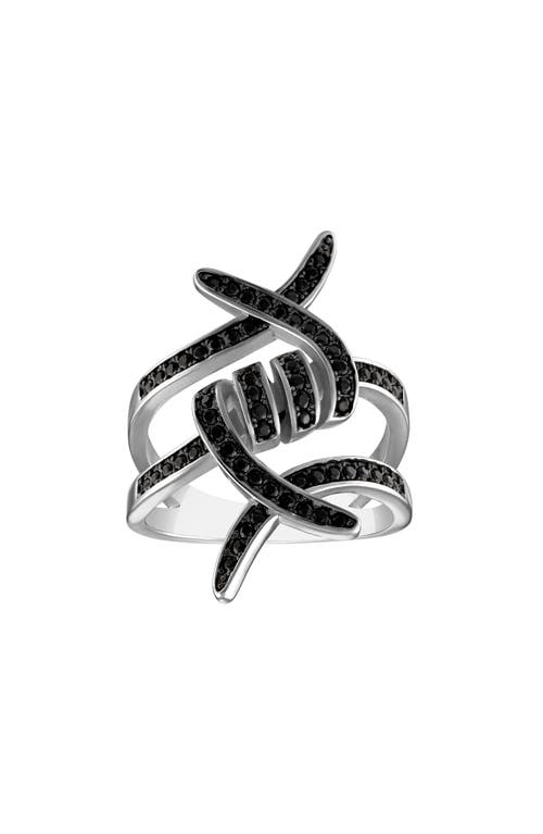 FZN FZN STERLING SILVER BLACK SPINEL RING 