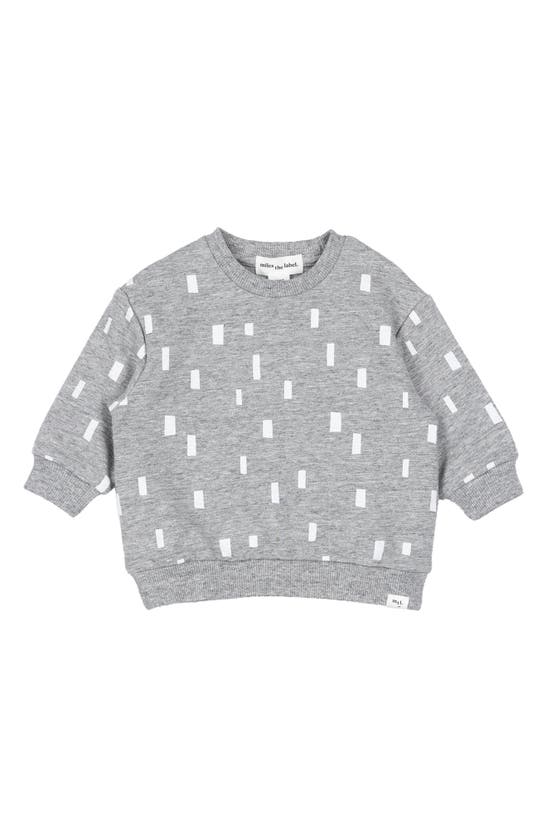 Miles The Label Babies' Block Print French Terry Sweatshirt In Light Heather Grey