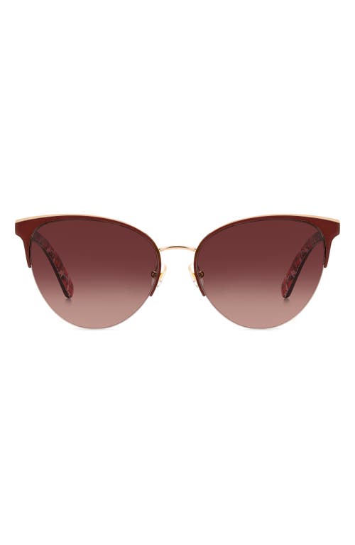 Kate Spade New York Izara 57mm Gradient Cat Eye Sunglasses In Burgundy