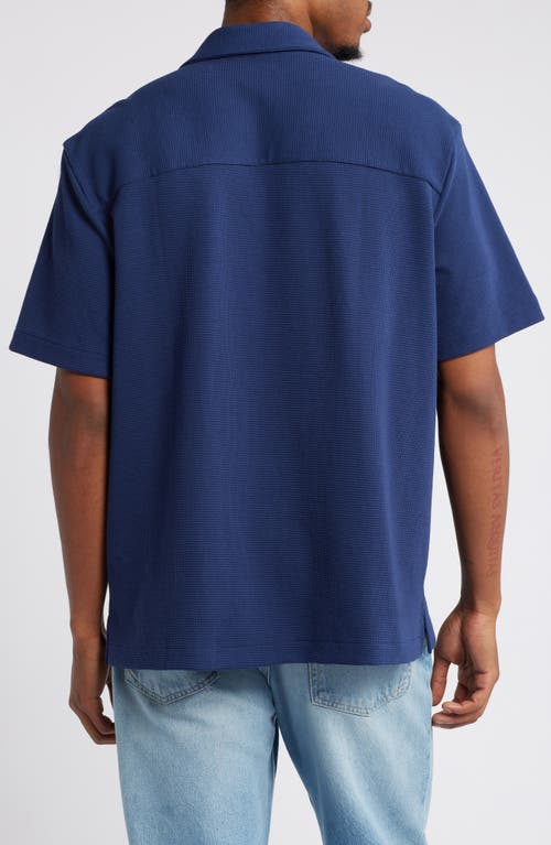 Shop Bp. Waffle Knit Camp Shirt In Navy League