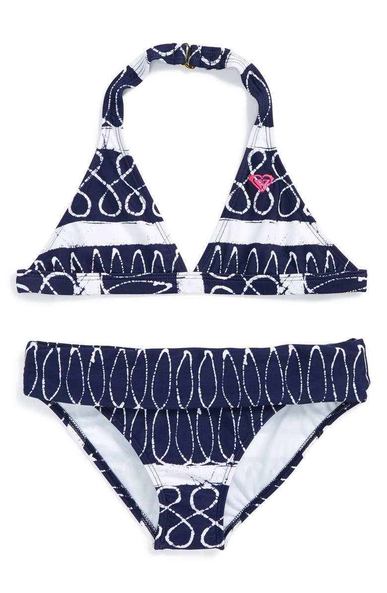 Roxy Two-Piece Halter Swimsuit (Big Girls) | Nordstrom