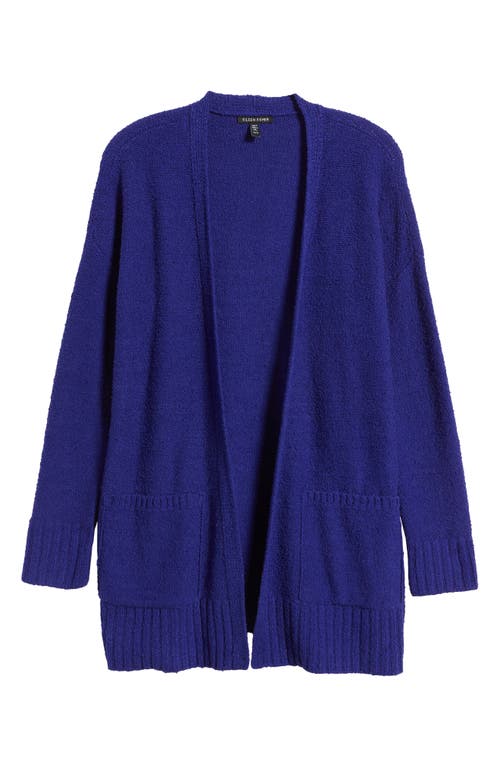 Shop Eileen Fisher Organic Cotton Bouclé Cardigan In Blue Violet