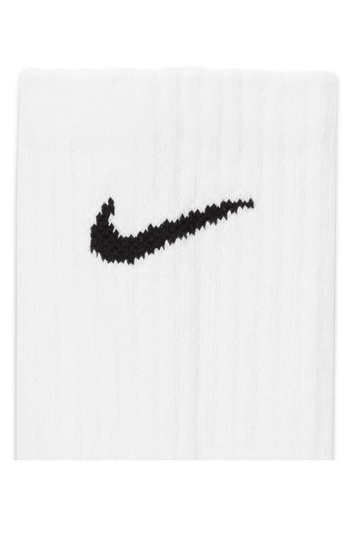 Nike Kids' 6-pack Everyday Cushioned Training Crew Socks In 100 White/black