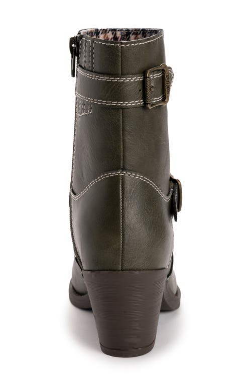 Muk Luks Yellowstone Yeats Bootie In Dark Olive