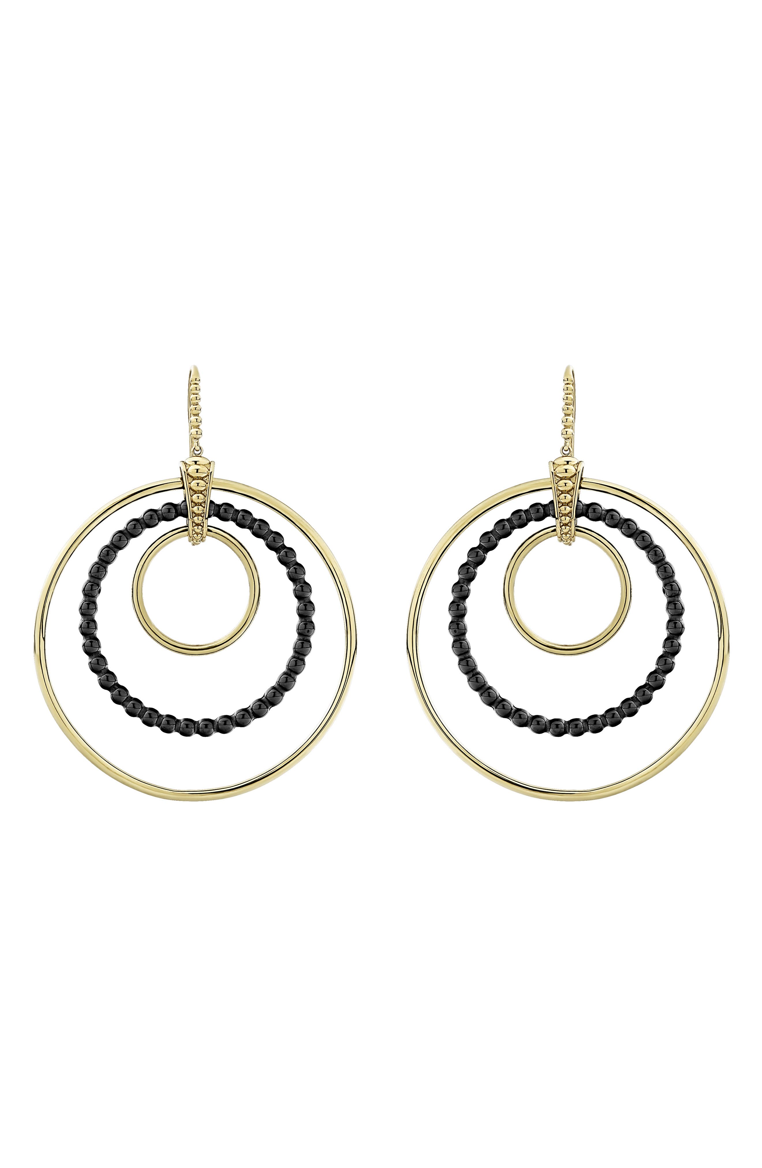 triple circle drop earrings