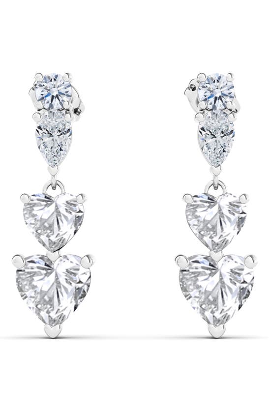 HAUTECARAT HAUTECARAT LAB CREATED DIAMOND HEART DROP EARRINGS