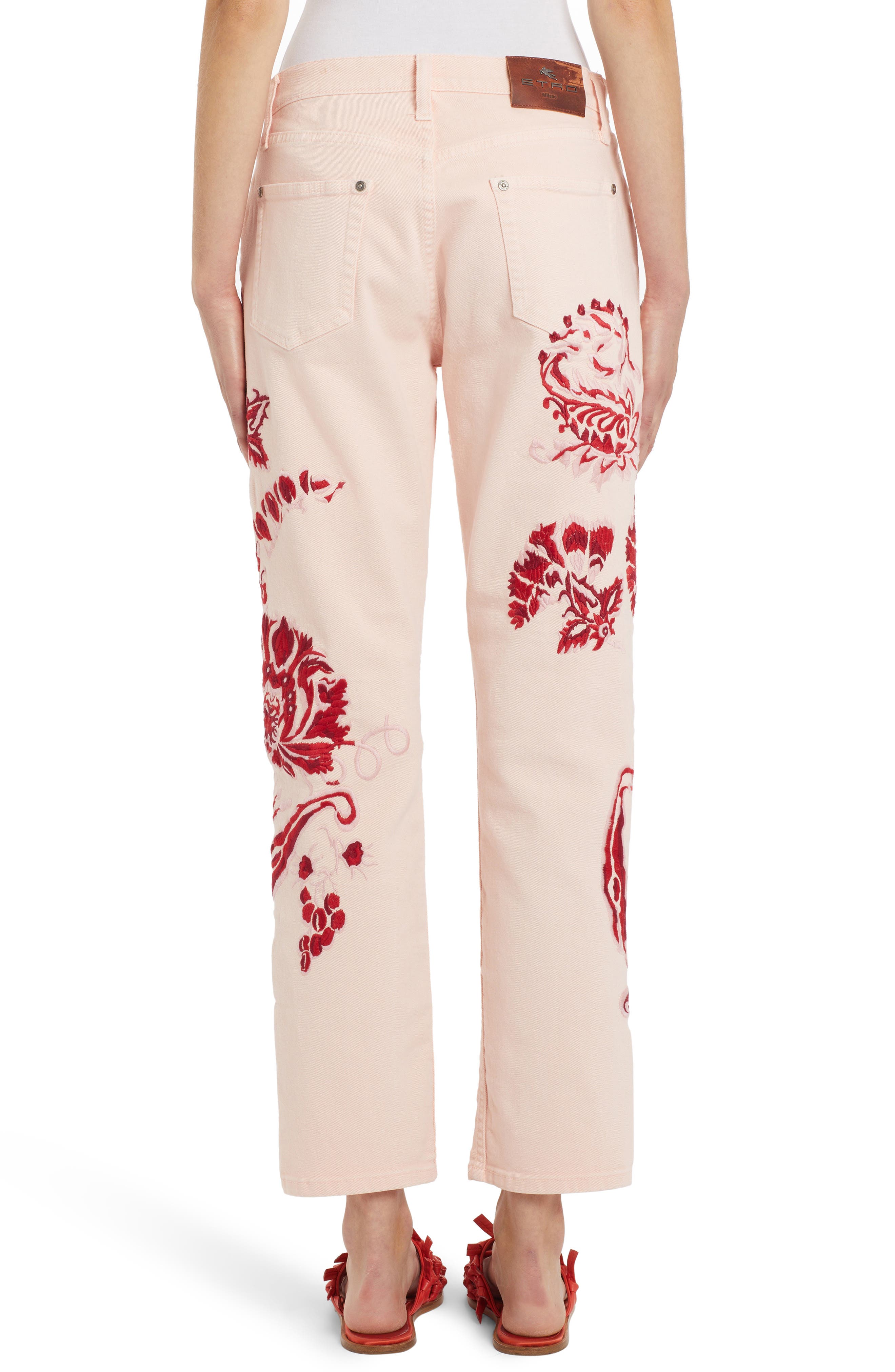 Etro Floral Embroidered Ankle Jeans 