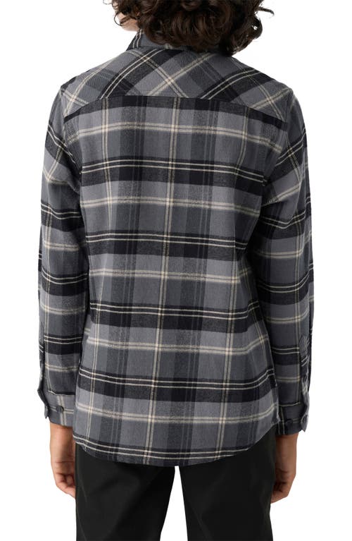 O'neill Kids' Redmond Plaid Flannel Button-up Shirt In Graphite