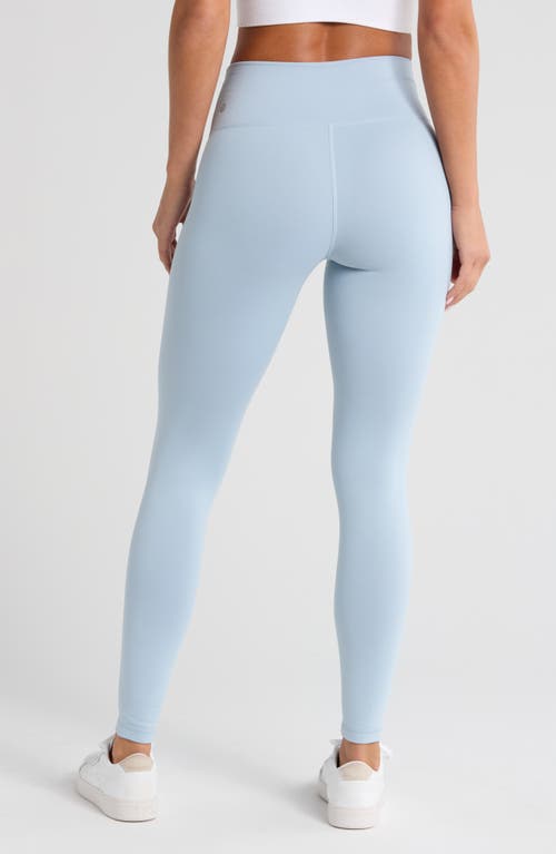 Zella High Waist Fleece Lined Leggings In Blue Fog