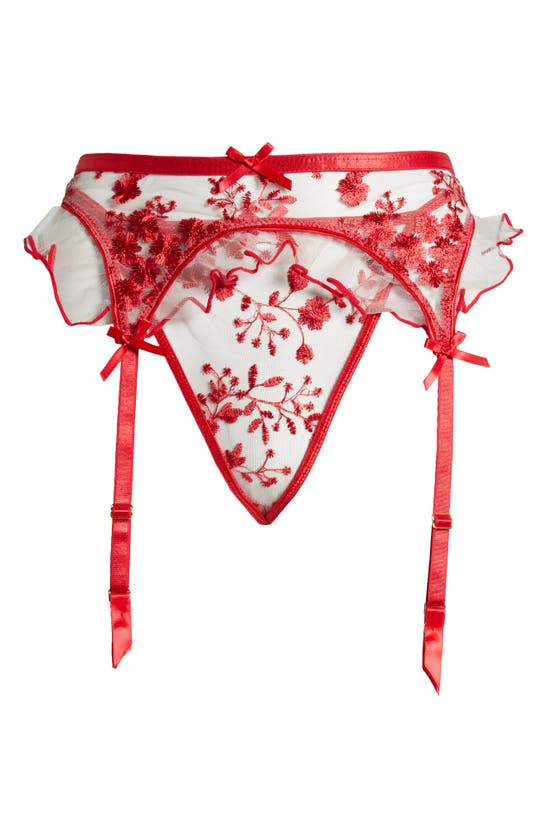 COQUETTE COQUETTE EMBROIDERED GARTER BELT & G-STRING SET
