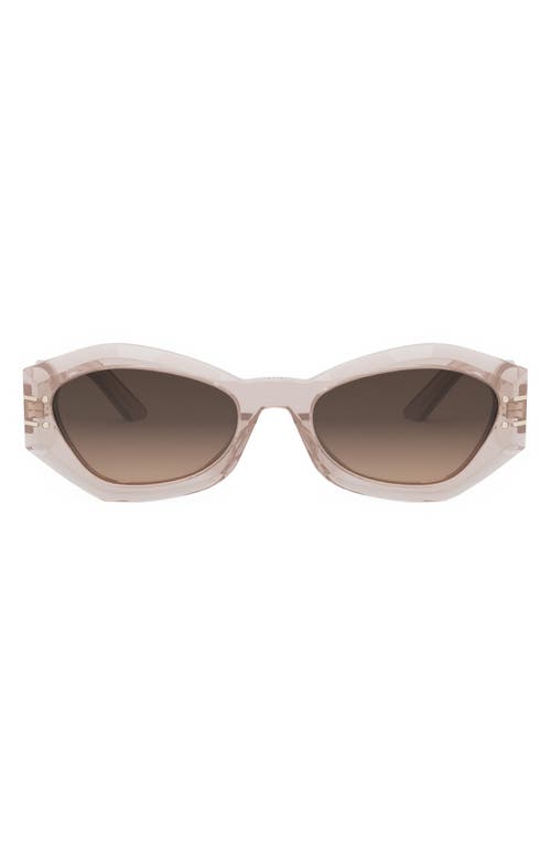 'DiorSignature B1U 55mm Butterfly Sunglasses in Shiny Pink /Gradient Roviex at Nordstrom