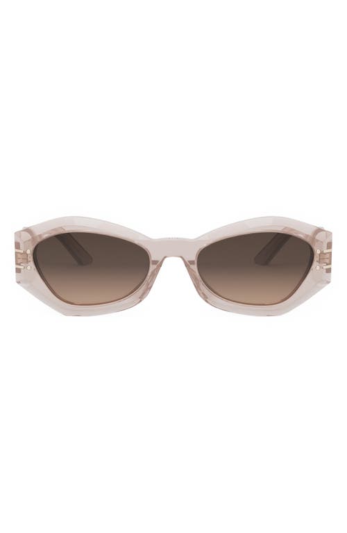 Shop Dior 'signature B1u 55mm Butterfly Sunglasses In Shiny Pink/gradient Roviex