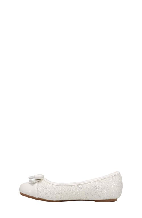 Michael Michael Kors Kids' Kenya Lock Glitter Ballet Flat In White/glitter