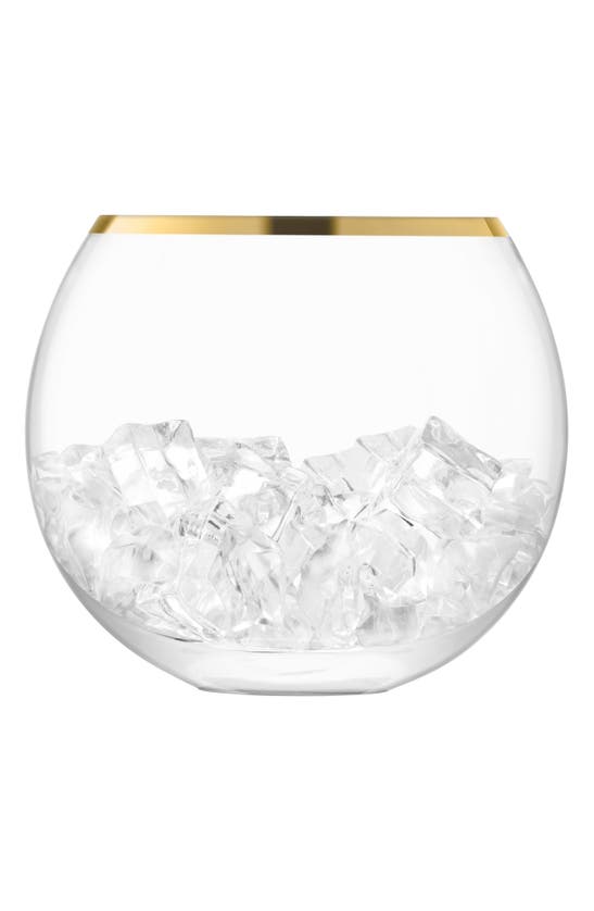 Lsa Luca Glass Ice Bucket In Clear/ Gold