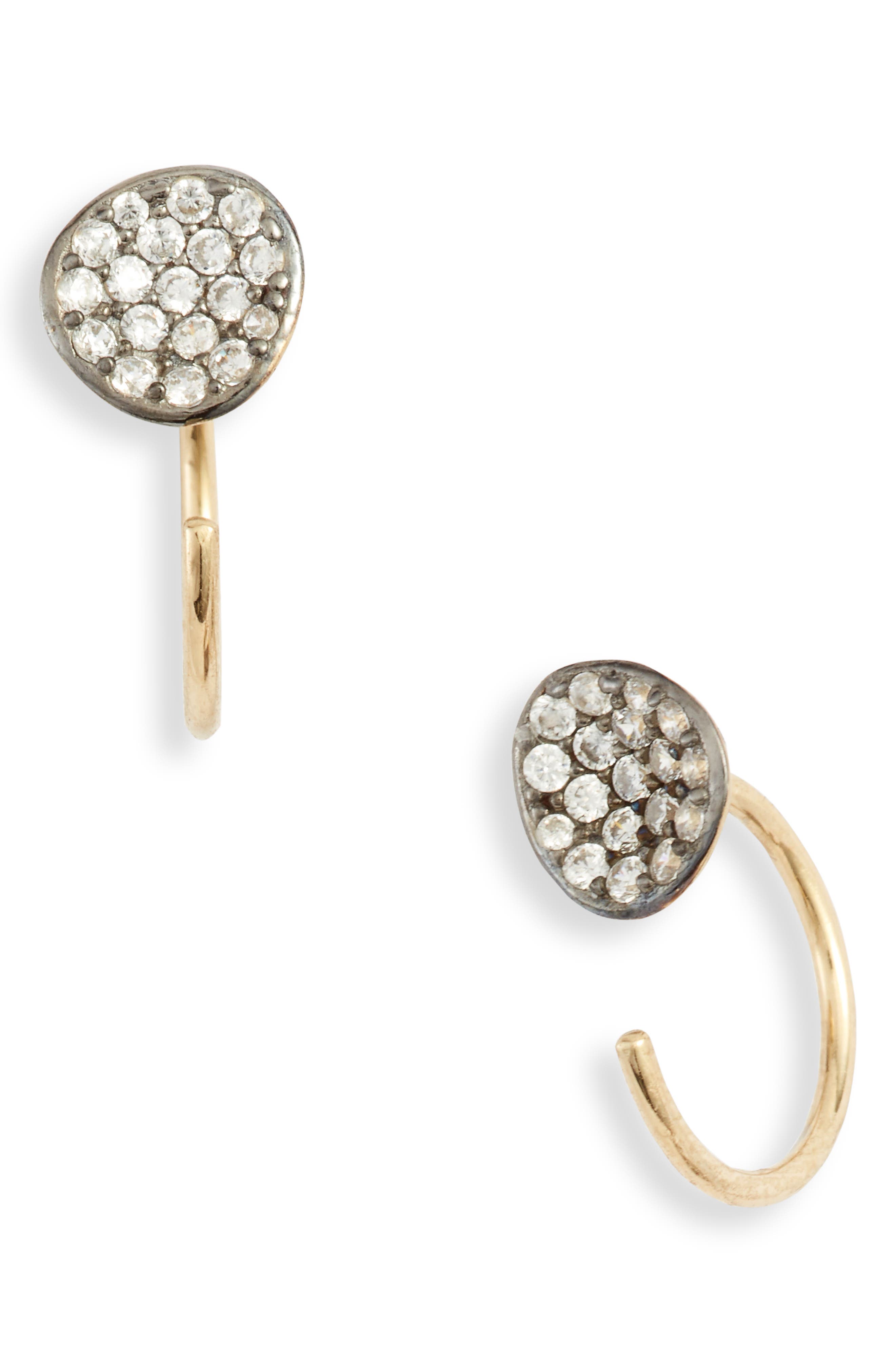 stud earring with drop back