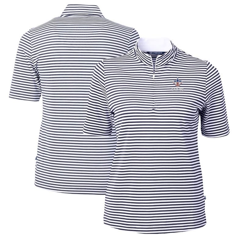Shop Cutter & Buck Navy New Orleans Saints  Drytec Virtue Eco Pique Stripe Recycled Polo