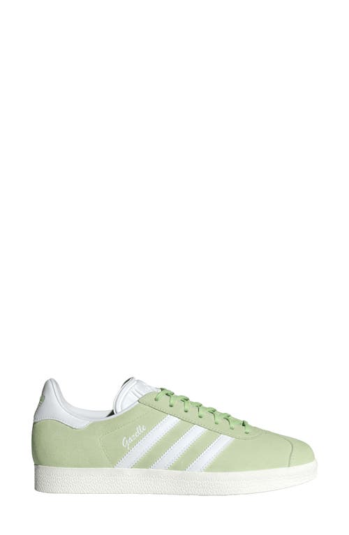 Shop Adidas Originals Adidas Gazelle Sneaker In Sand/white/silver Green