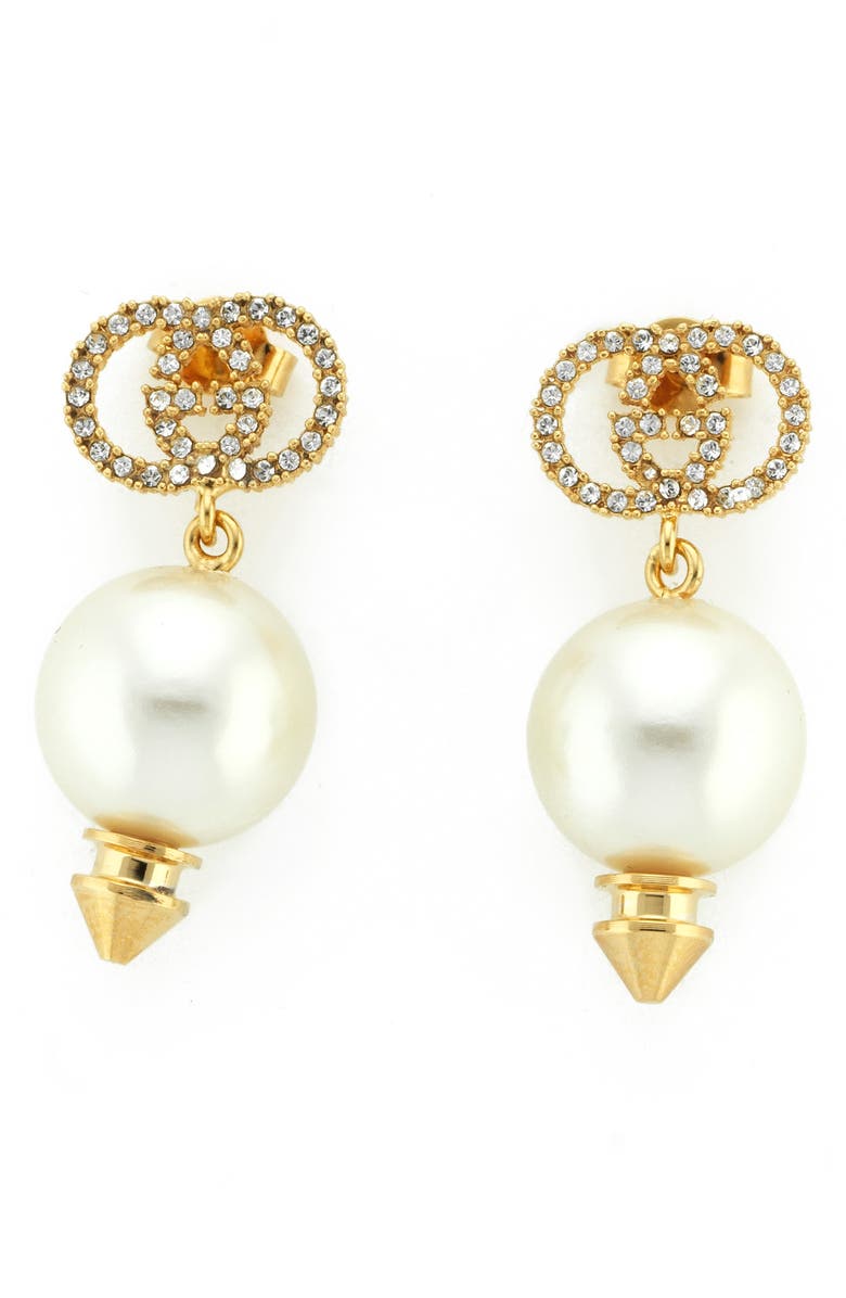 Gucci Imitation Pearl Drop Earrings, Main, color, 