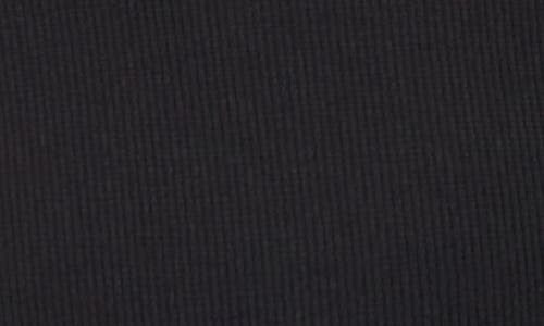 Cece Rhinestone Embellished Scalloped Trim Rib Knit Top In Rich Black