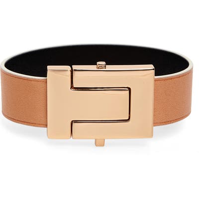 Tory Burch T-Leather Strap Bracelet