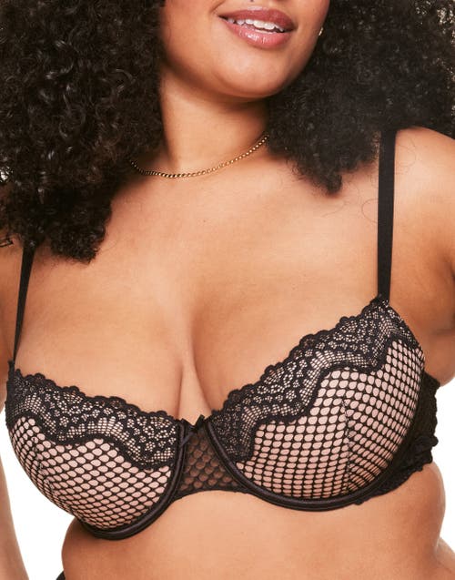 Adore Me Rubie Push Up Demi Bra In Black