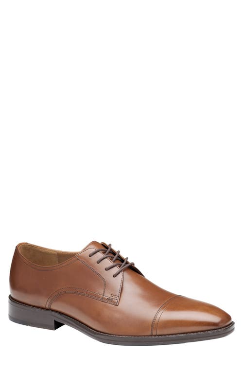 Shop Johnston & Murphy Hedley Cap Toe Derby In Tan Full Grain