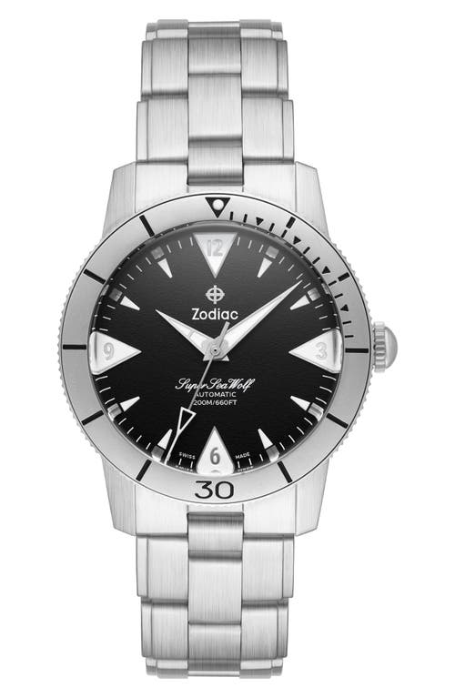 Shop Zodiac Super Sea Wolf Bracelet Watch, 39mm In Silver