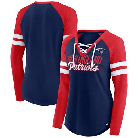 Men's Starter Red/Royal New York Giants Throwback League Raglan Long Sleeve  Tri-Blend T-Shirt