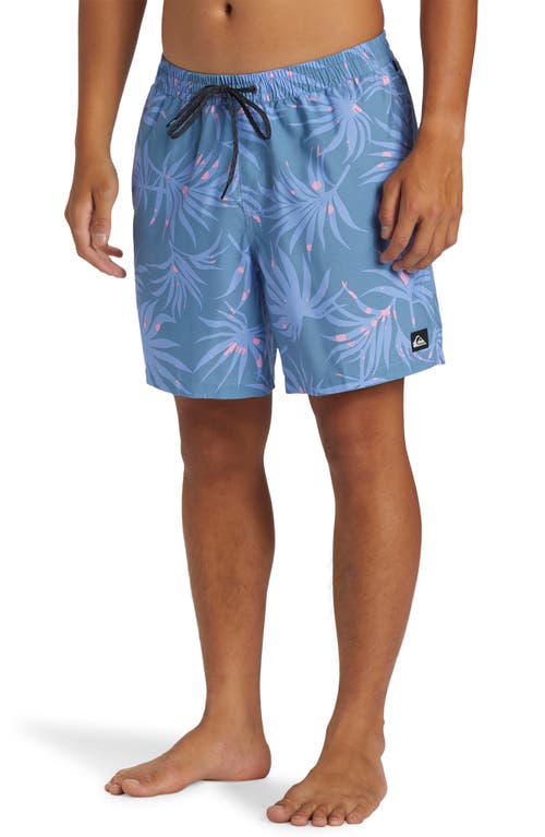 Shop Quiksilver Everyday Mix Volley Swim Trunks In Blue Shadow