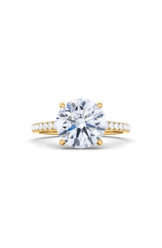 Shop Hautecarat 18k White Gold Brilliant Cut Lab Created Diamond Engagement Ring In 18k Yellow Gold