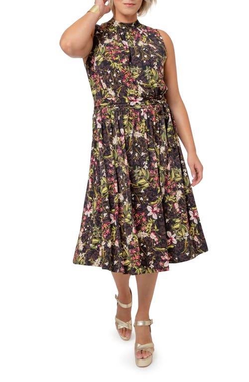 Leota Mindy Floral Fit & Flare Dress in Ormw - Orchid Meadow
