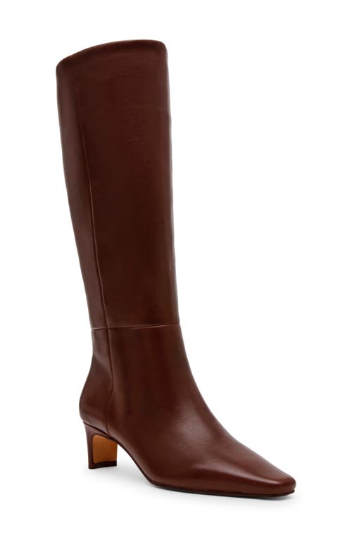 Shop Steve Madden Dagne Knee High Boot In Brown Leather