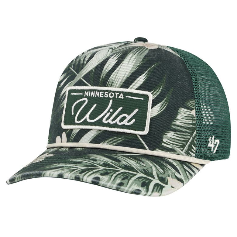 47 ' Green Minnesota Wild Tropicalia Allover Print Trucker Adjustable Hat