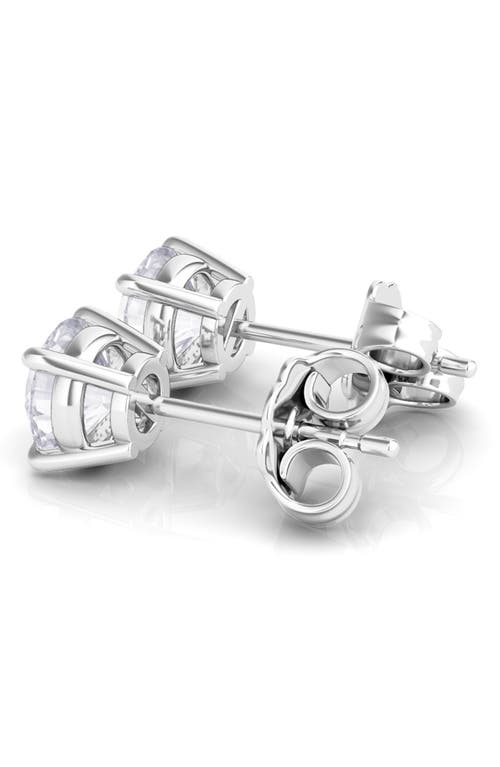Hautecarat Round Brilliant Cut Lab Created Diamond Stud Earrings In 4.00 Ctw White Gold