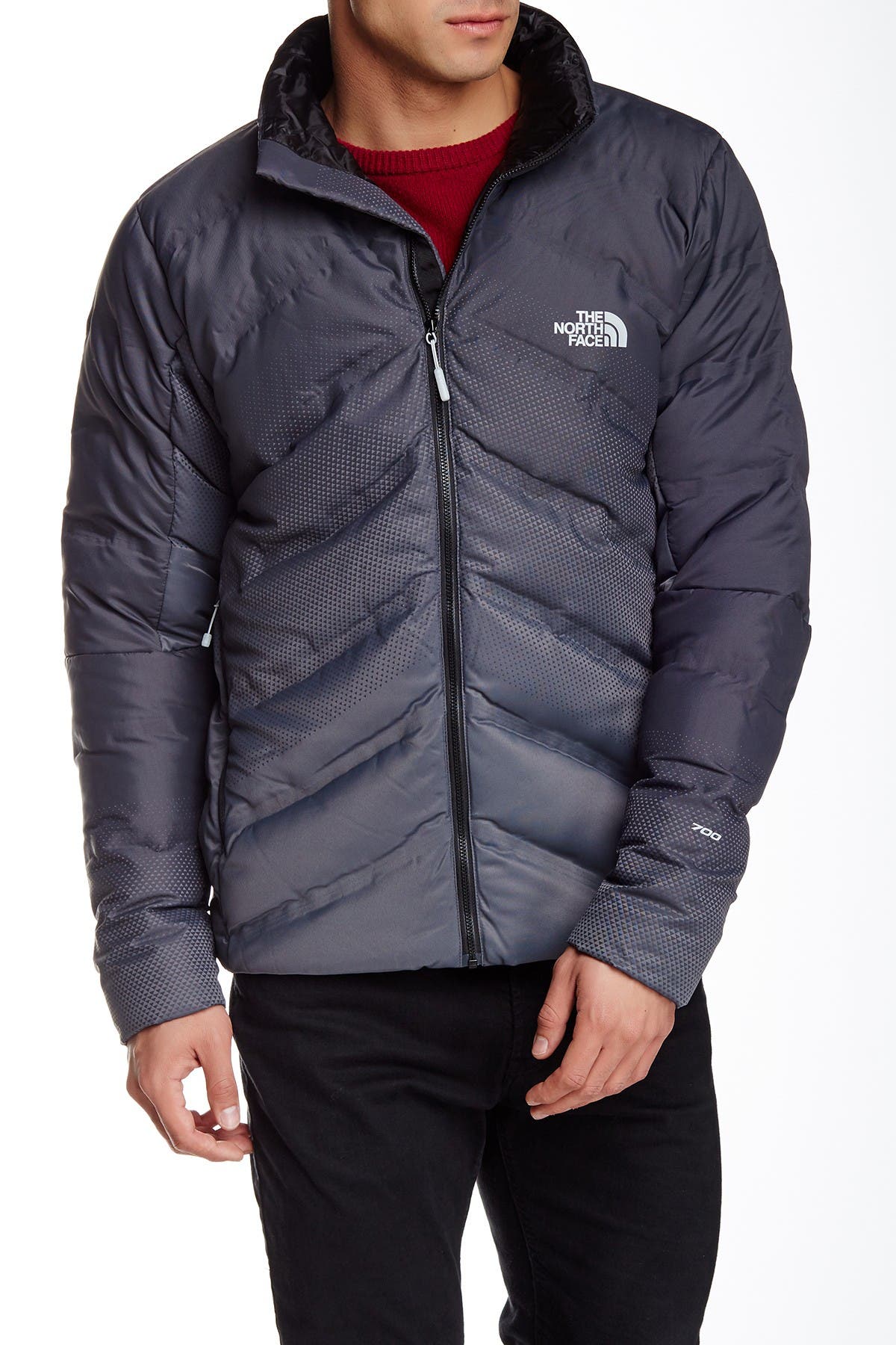 fuseform dot matrix hooded down jacket