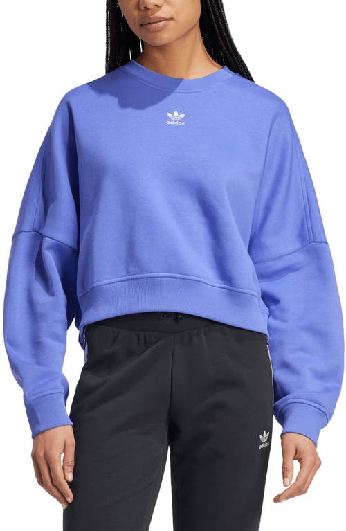 Shop Adidas Originals Adidas Trefoil Essentials Crewneck Sweatshirt In Semi Cobalt Blue