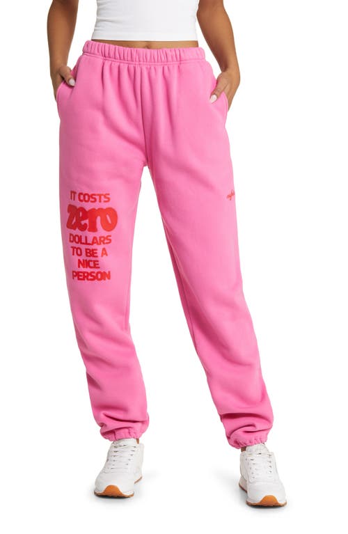 It Costs 0 Graphic Joggers in Pink