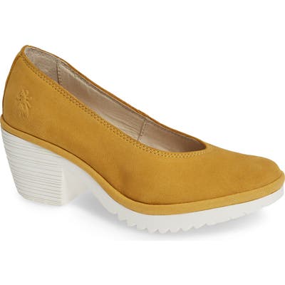 Fly London Walo Pump,8.5- Yellow