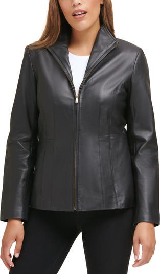 Cole haan wing collar leather jacket best sale