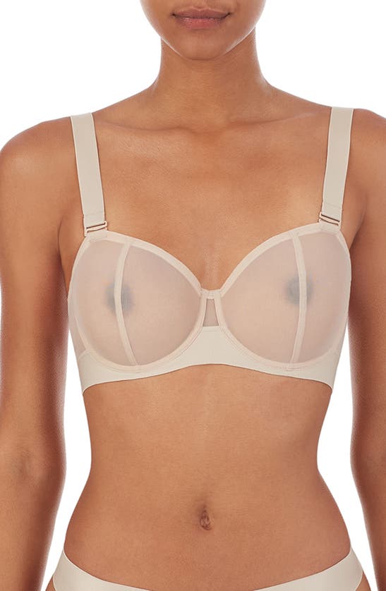 Shop Dkny Sheers Strapless Underwire Bra In Cashmere